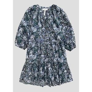 Apiece Apart Tuckernuck Mitte Mini Swing Dress Bold Blomster Blue Floral S
